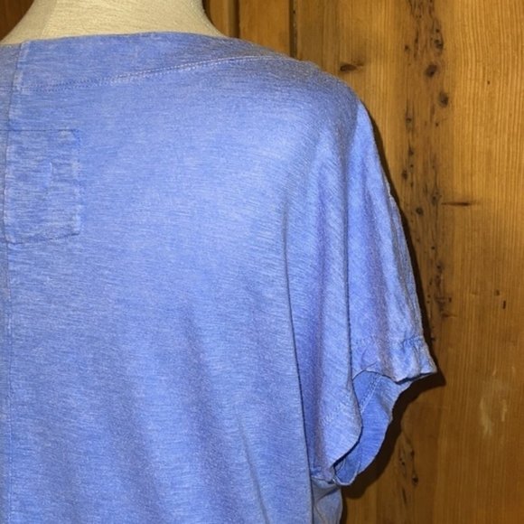 Anthropologie Blue Twist Knot Tee Blouse Sz. S - Picture 4 of 13